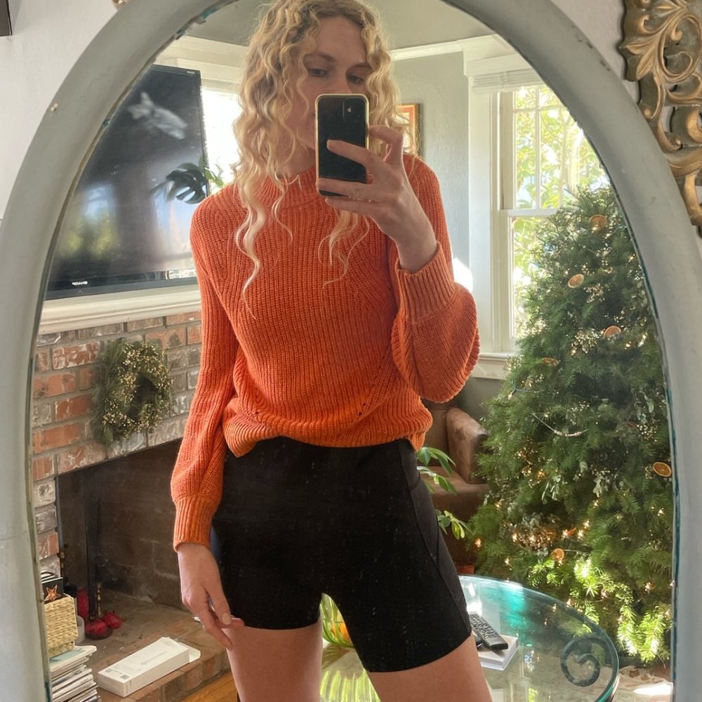 Cozy bright orange sweater